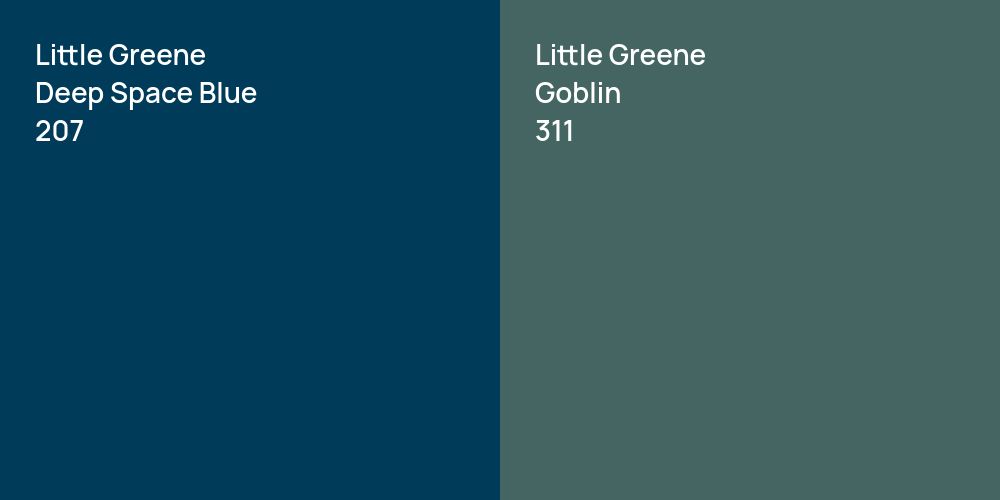 Little Greene Deep Space Blue vs. Little Greene Goblin