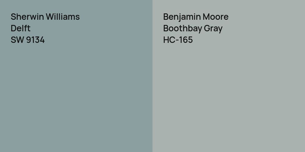 Sherwin Williams Delft vs. Benjamin Moore Boothbay Gray