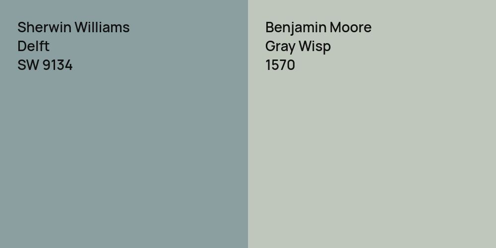 Sherwin Williams Delft vs. Benjamin Moore Gray Wisp