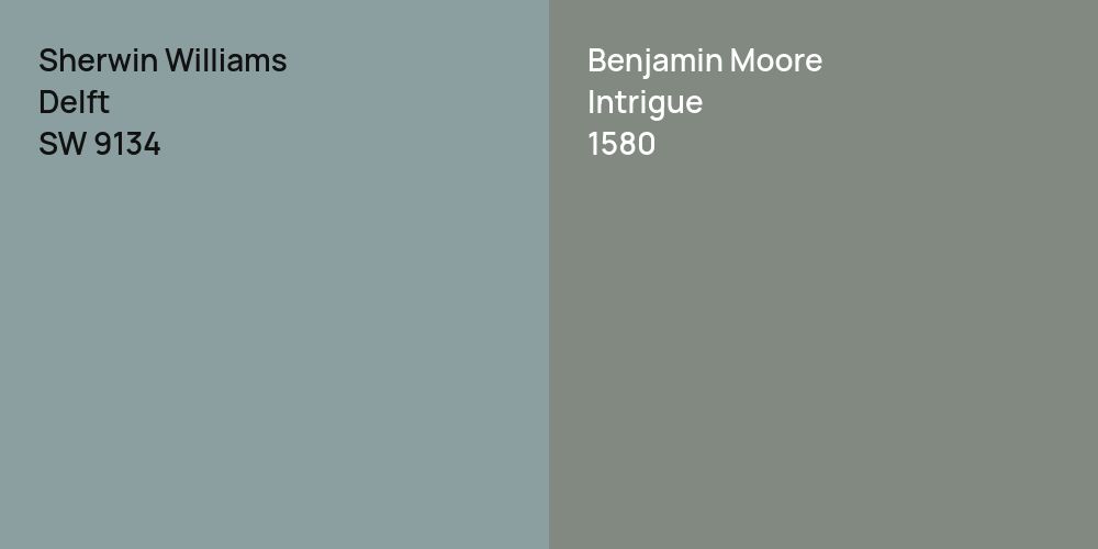 Sherwin Williams Delft vs. Benjamin Moore Intrigue