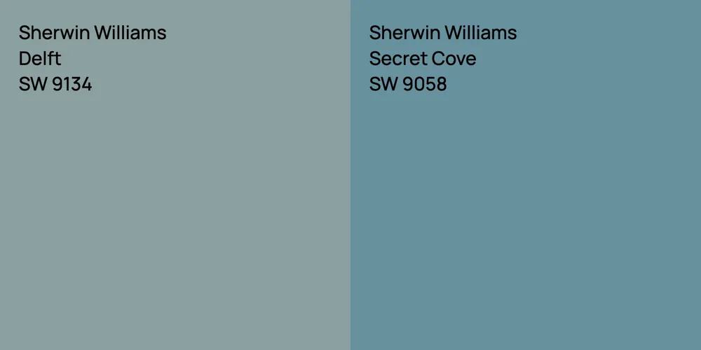 Sherwin Williams Delft vs. Sherwin Williams Secret Cove