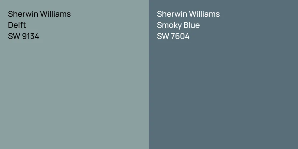 Sherwin Williams Delft vs. Sherwin Williams Smoky Blue