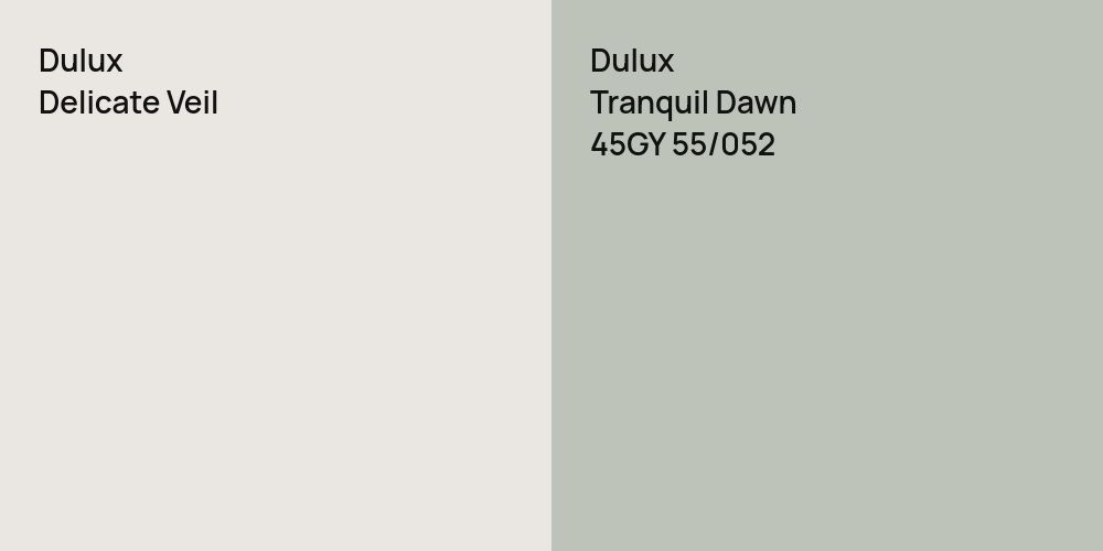 Dulux Delicate Veil vs. Dulux Tranquil Dawn