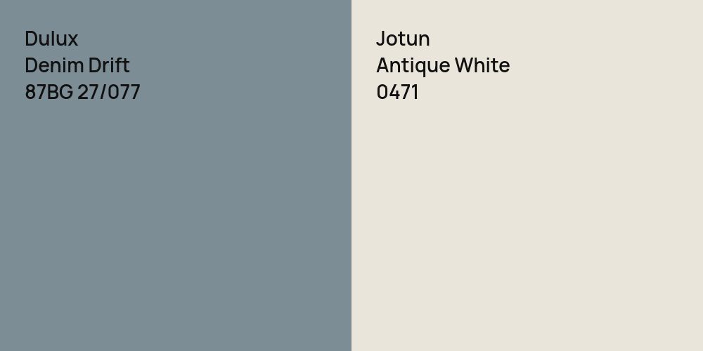 Dulux Denim Drift vs. Jotun Antique White