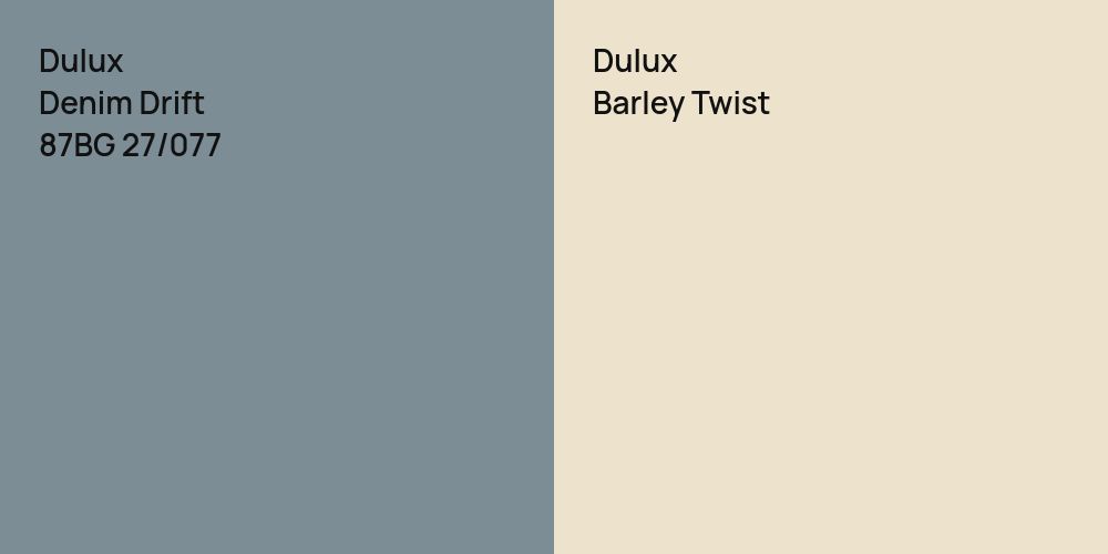 Dulux Denim Drift vs. Dulux Barley Twist