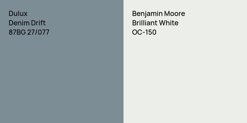 Dulux Denim Drift vs. Benjamin Moore Brilliant White