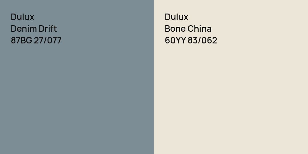 Dulux Denim Drift vs. Dulux Bone China