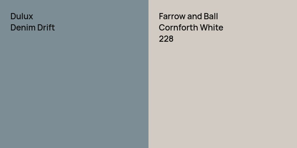 Dulux Denim Drift vs. Farrow and Ball Cornforth White