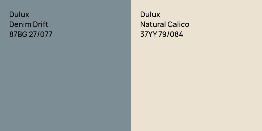 Dulux Denim Drift vs. Dulux Natural Calico