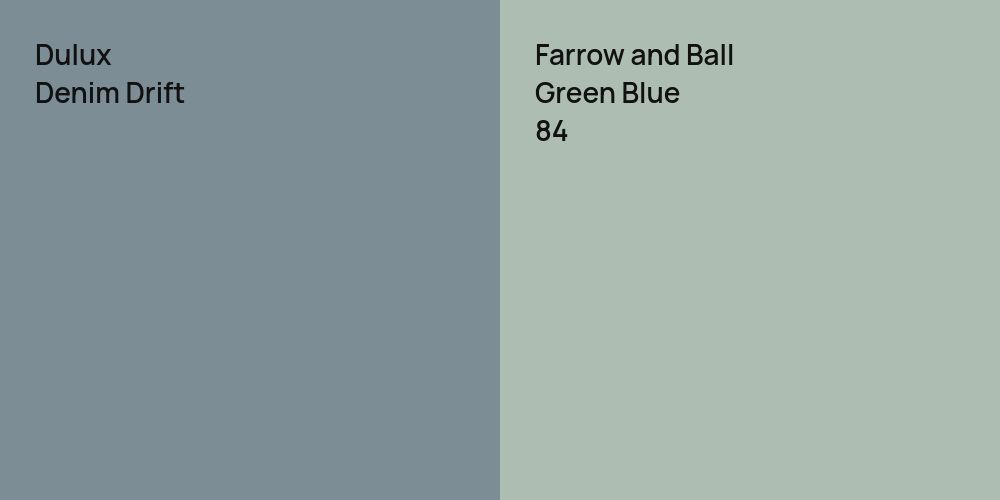 Dulux Denim Drift vs. Farrow and Ball Green Blue