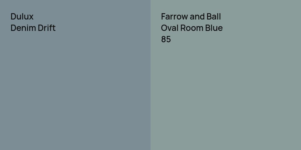 Dulux Denim Drift vs. Farrow and Ball Oval Room Blue