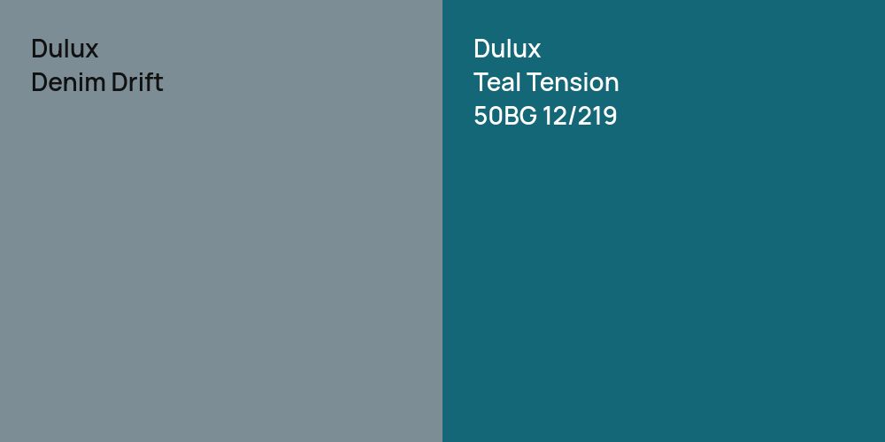 Dulux Denim Drift vs. Dulux Teal Tension