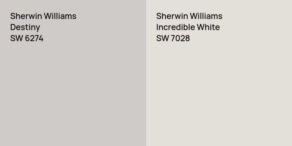 Sherwin Williams Destiny vs. Sherwin Williams Incredible White