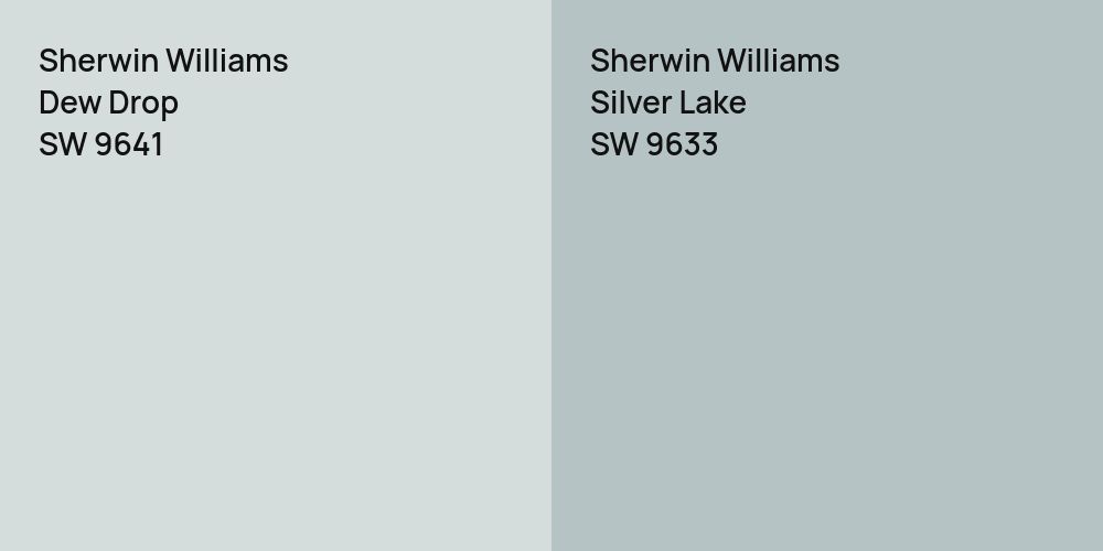 Sherwin Williams Dew Drop vs. Sherwin Williams Silver Lake