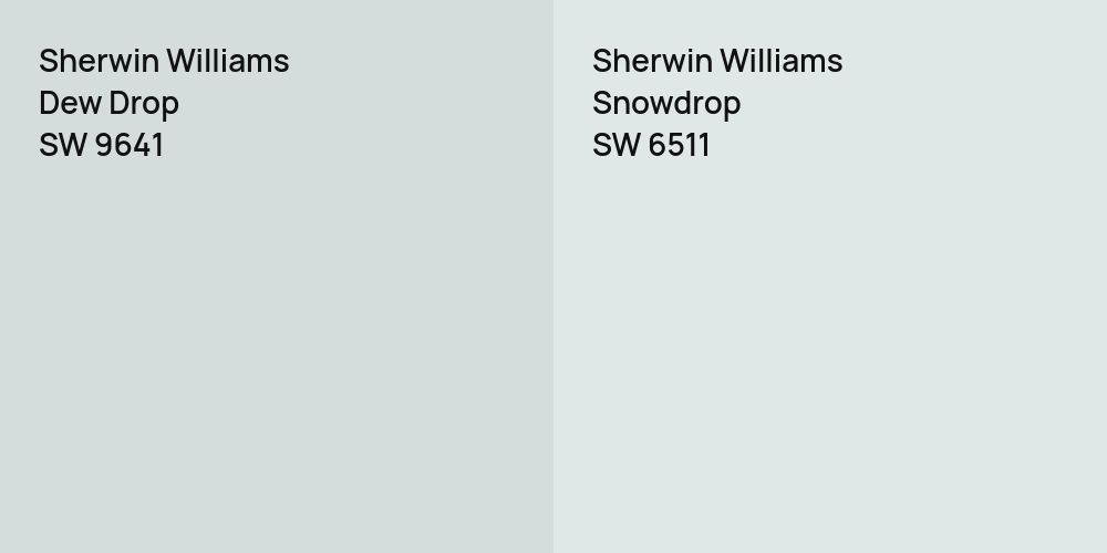 Sherwin Williams Dew Drop vs. Sherwin Williams Snowdrop