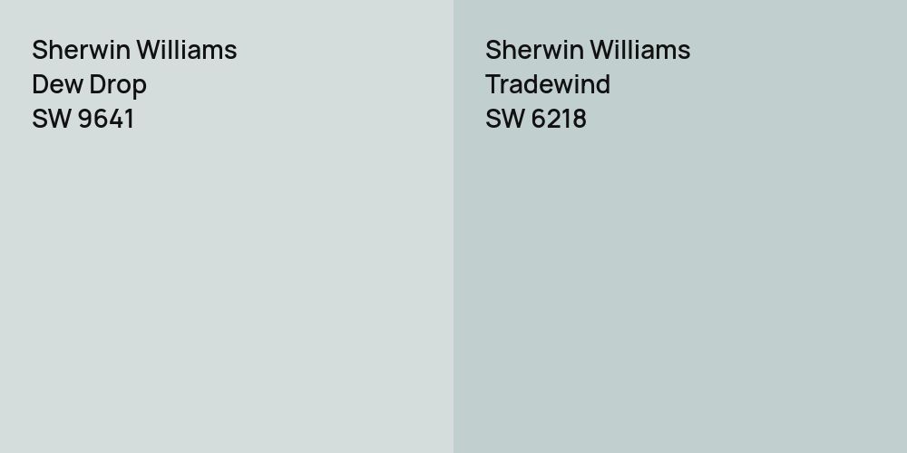 Sherwin Williams Dew Drop vs. Sherwin Williams Tradewind