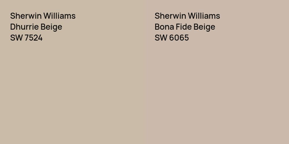 Sherwin Williams Dhurrie Beige vs. Sherwin Williams Bona Fide Beige