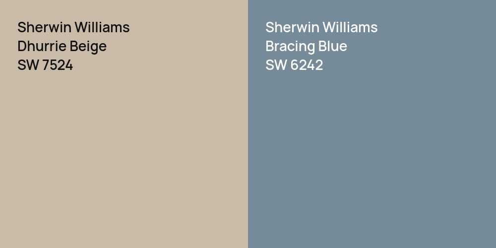 Sherwin Williams Dhurrie Beige vs. Sherwin Williams Bracing Blue