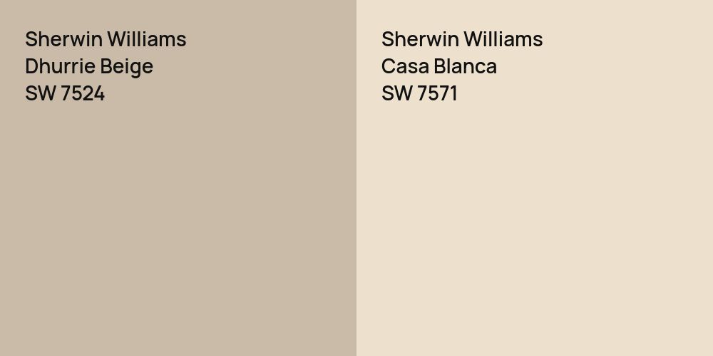 Sherwin Williams Dhurrie Beige vs. Sherwin Williams Casa Blanca