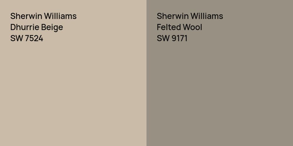 Sherwin Williams Dhurrie Beige vs. Sherwin Williams Felted Wool