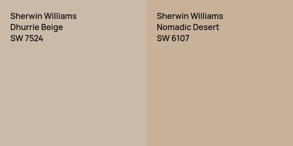 Sherwin Williams Dhurrie Beige vs. Sherwin Williams Nomadic Desert