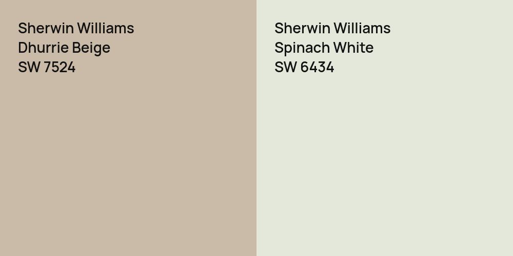 Sherwin Williams Dhurrie Beige vs. Sherwin Williams Spinach White