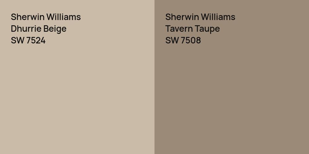 Sherwin Williams Dhurrie Beige vs. Sherwin Williams Tavern Taupe