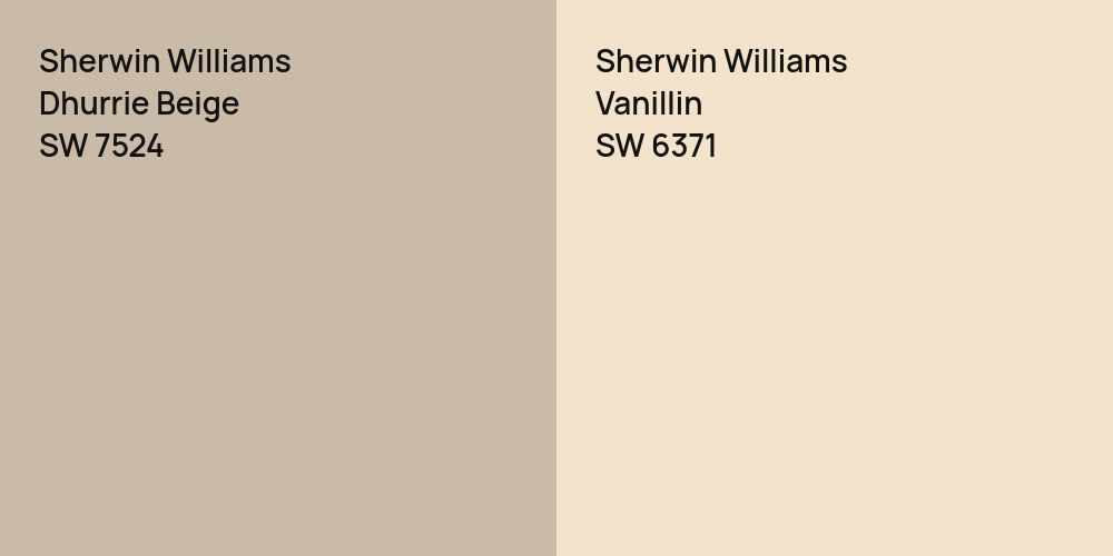 Sherwin Williams Dhurrie Beige vs. Sherwin Williams Vanillin