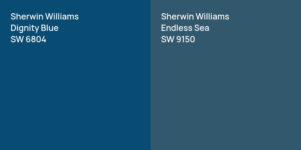 Sherwin Williams Dignity Blue vs. Sherwin Williams Endless Sea