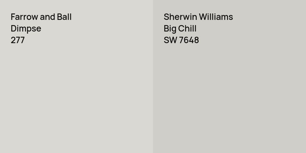 Farrow and Ball Dimpse vs. Sherwin Williams Big Chill