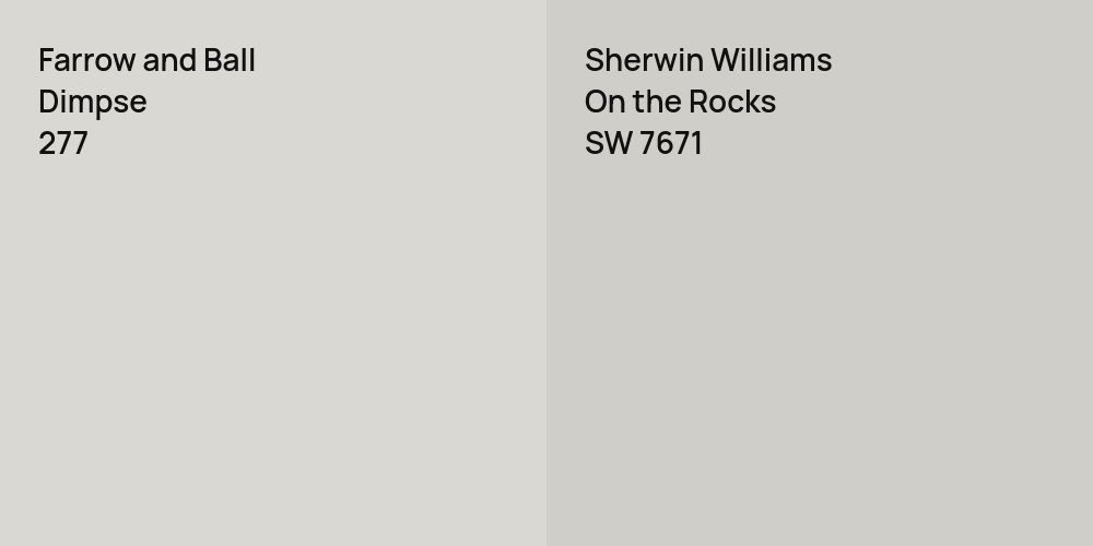 Farrow and Ball Dimpse vs. Sherwin Williams On the Rocks