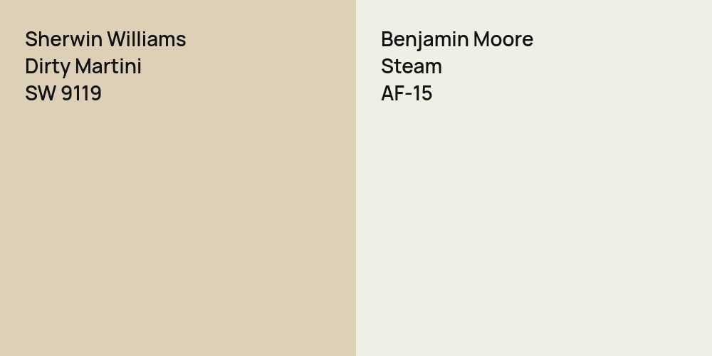 Sherwin Williams Dirty Martini vs. Benjamin Moore Steam