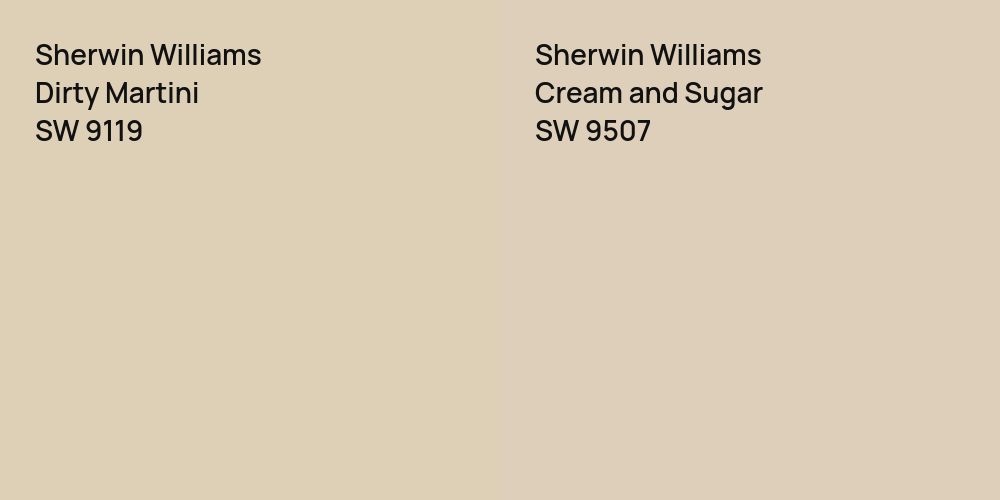 Sherwin Williams Dirty Martini vs. Sherwin Williams Cream and Sugar