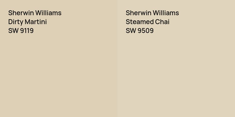 Sherwin Williams Dirty Martini vs. Sherwin Williams Steamed Chai