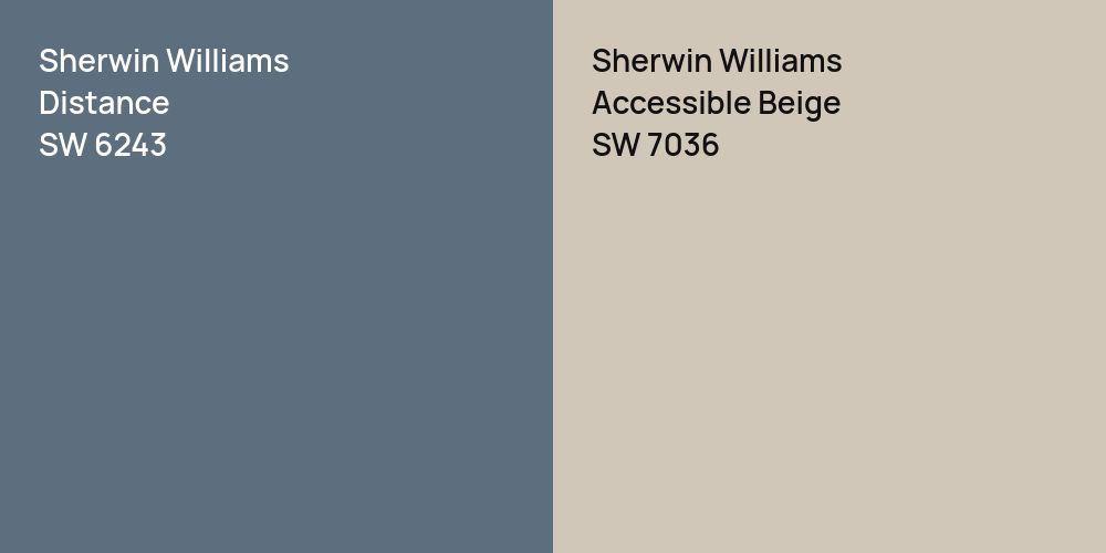 Sherwin Williams Distance vs. Sherwin Williams Accessible Beige