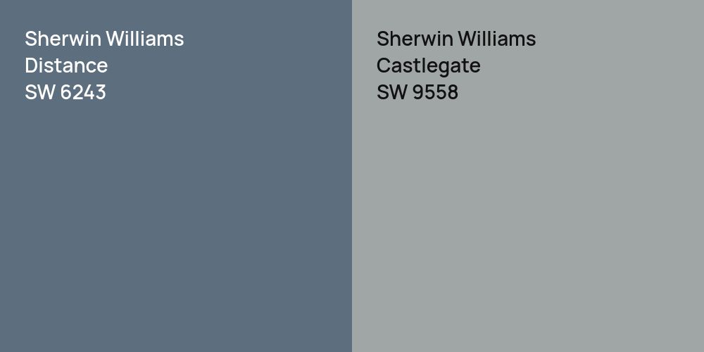 Sherwin Williams Distance vs. Sherwin Williams Castlegate