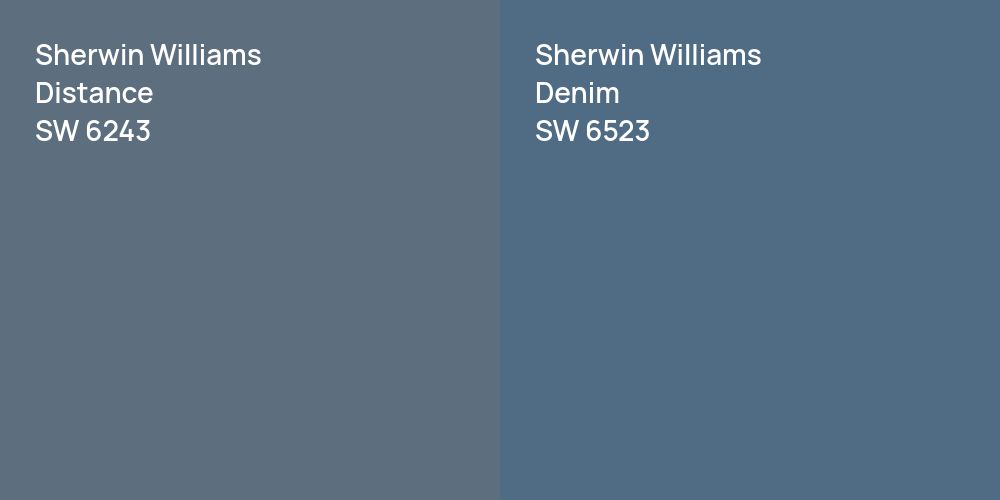 Sherwin Williams Distance vs. Sherwin Williams Denim