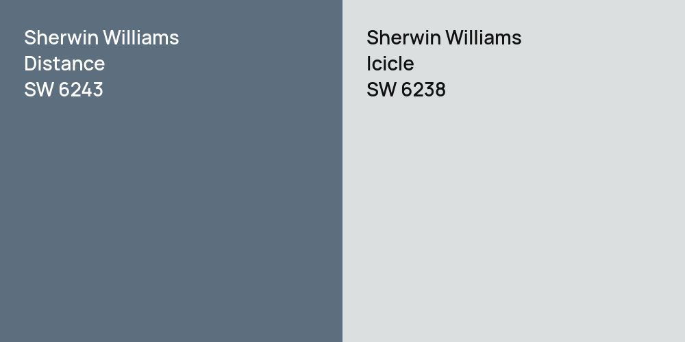 Sherwin Williams Distance vs. Sherwin Williams Icicle