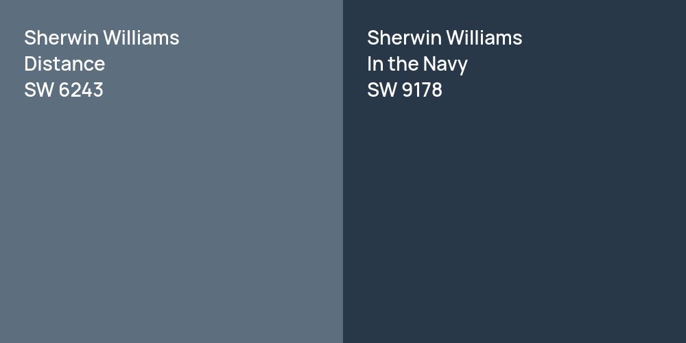 Sherwin Williams Distance vs. Sherwin Williams In the Navy