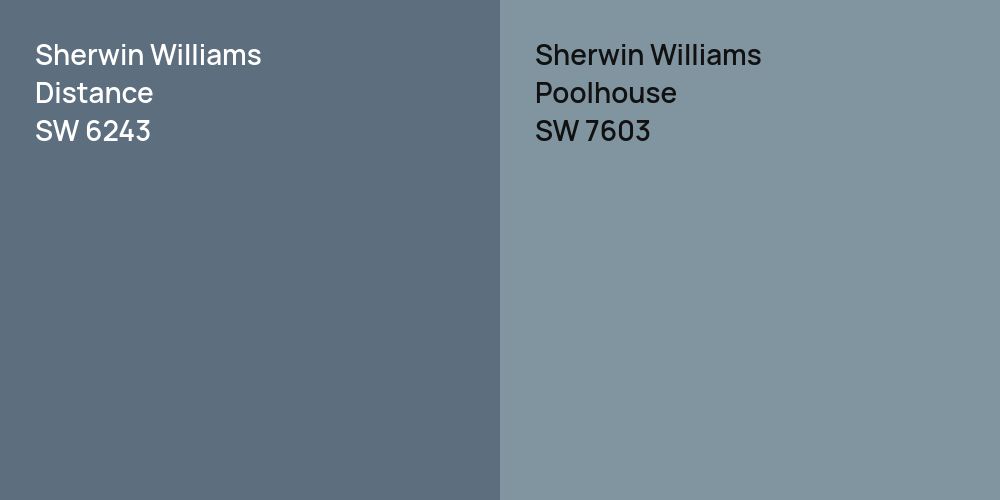 Sherwin Williams Distance vs. Sherwin Williams Poolhouse