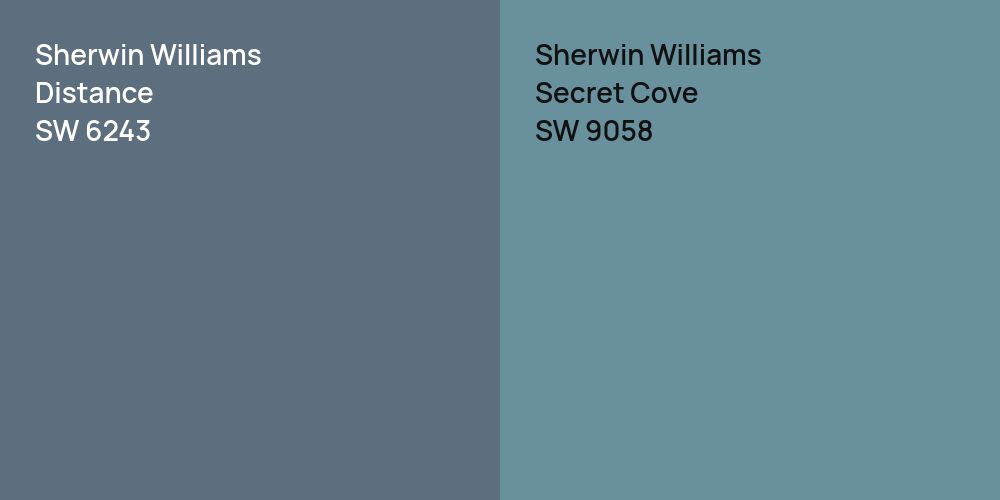 Sherwin Williams Distance vs. Sherwin Williams Secret Cove