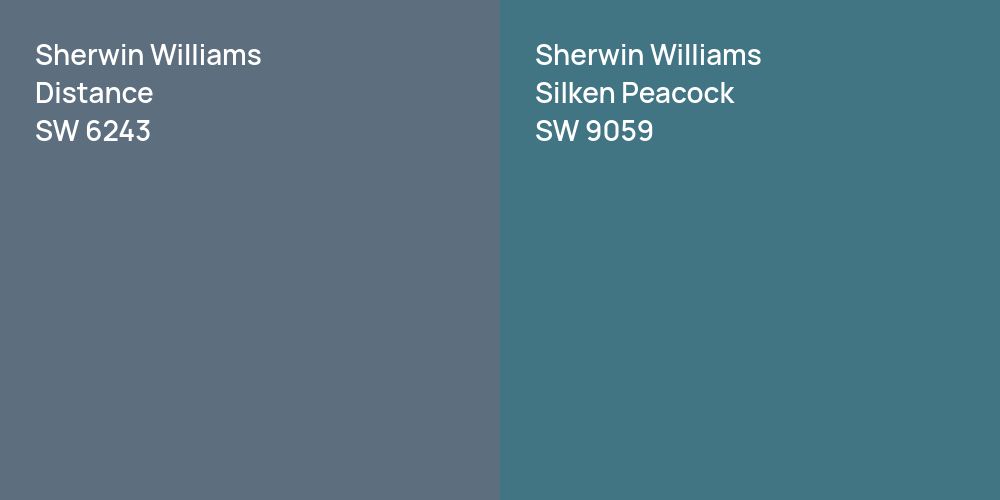 Sherwin Williams Distance vs. Sherwin Williams Silken Peacock