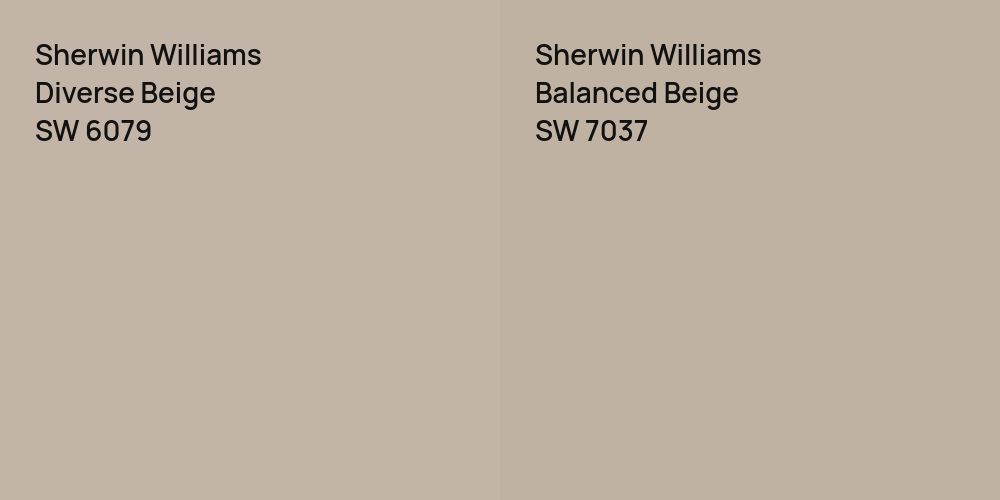 Sherwin Williams Diverse Beige vs. Sherwin Williams Balanced Beige