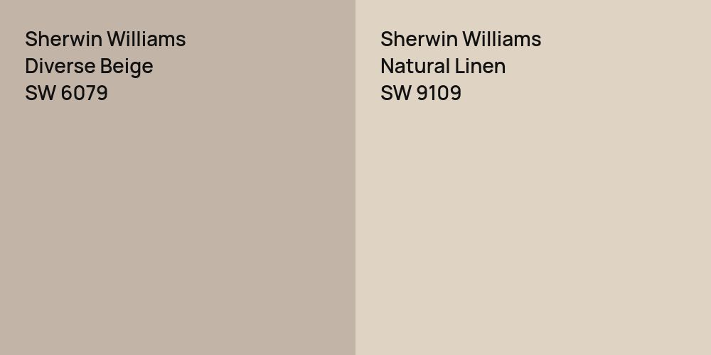 Sherwin Williams Diverse Beige vs. Sherwin Williams Natural Linen