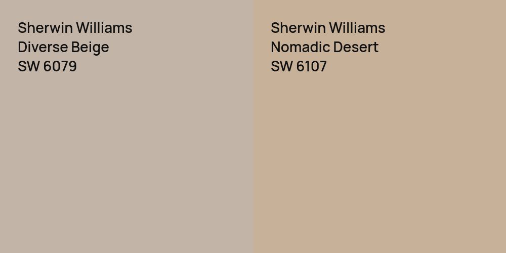 Sherwin Williams Diverse Beige vs. Sherwin Williams Nomadic Desert