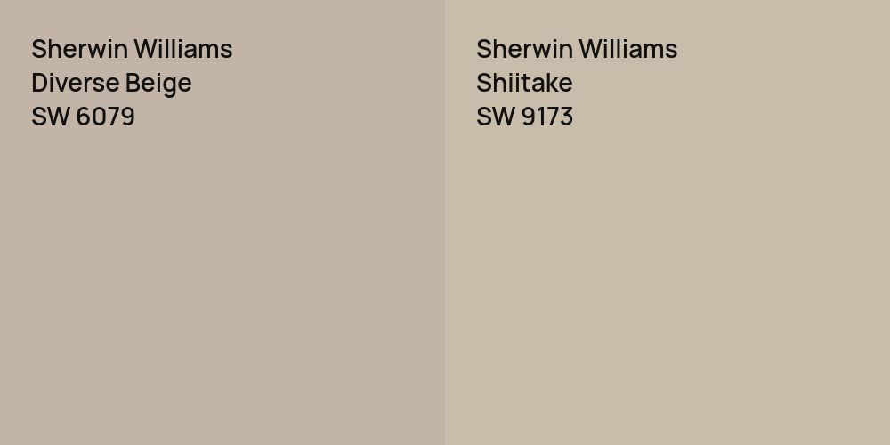 Sherwin Williams Diverse Beige vs. Sherwin Williams Shiitake