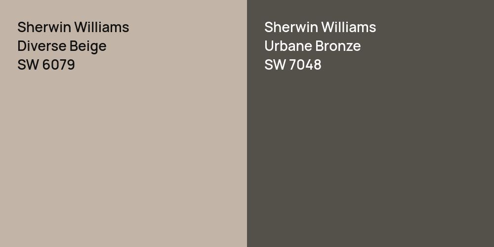 Sherwin Williams Diverse Beige vs. Sherwin Williams Urbane Bronze