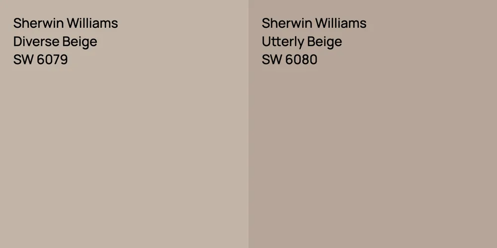 Sherwin Williams Diverse Beige vs. Sherwin Williams Utterly Beige