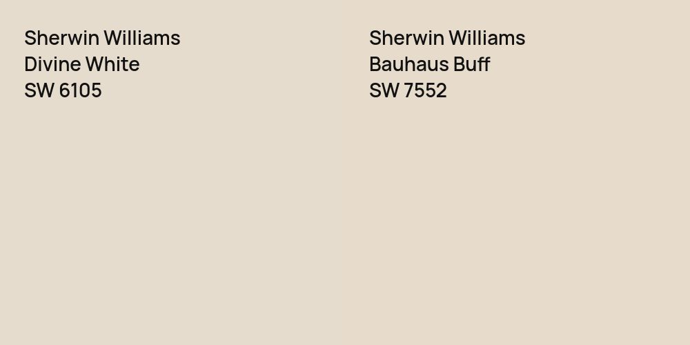 Sherwin Williams Divine White vs. Sherwin Williams Bauhaus Buff