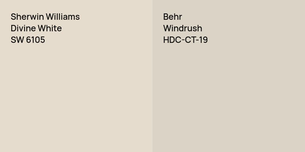 Sherwin Williams Divine White vs. Behr Windrush